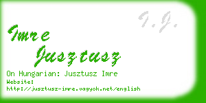 imre jusztusz business card